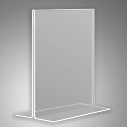 Portafolleto de Acrilico A4 forma de T - Portamenu Portapapel